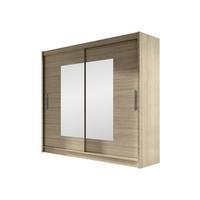 KLEIDERSCHRANK London VII - Silberfarben/Sonoma Eiche, Holzwerkstoff/Kunststoff (180/215/58cm) - MIRJAN24