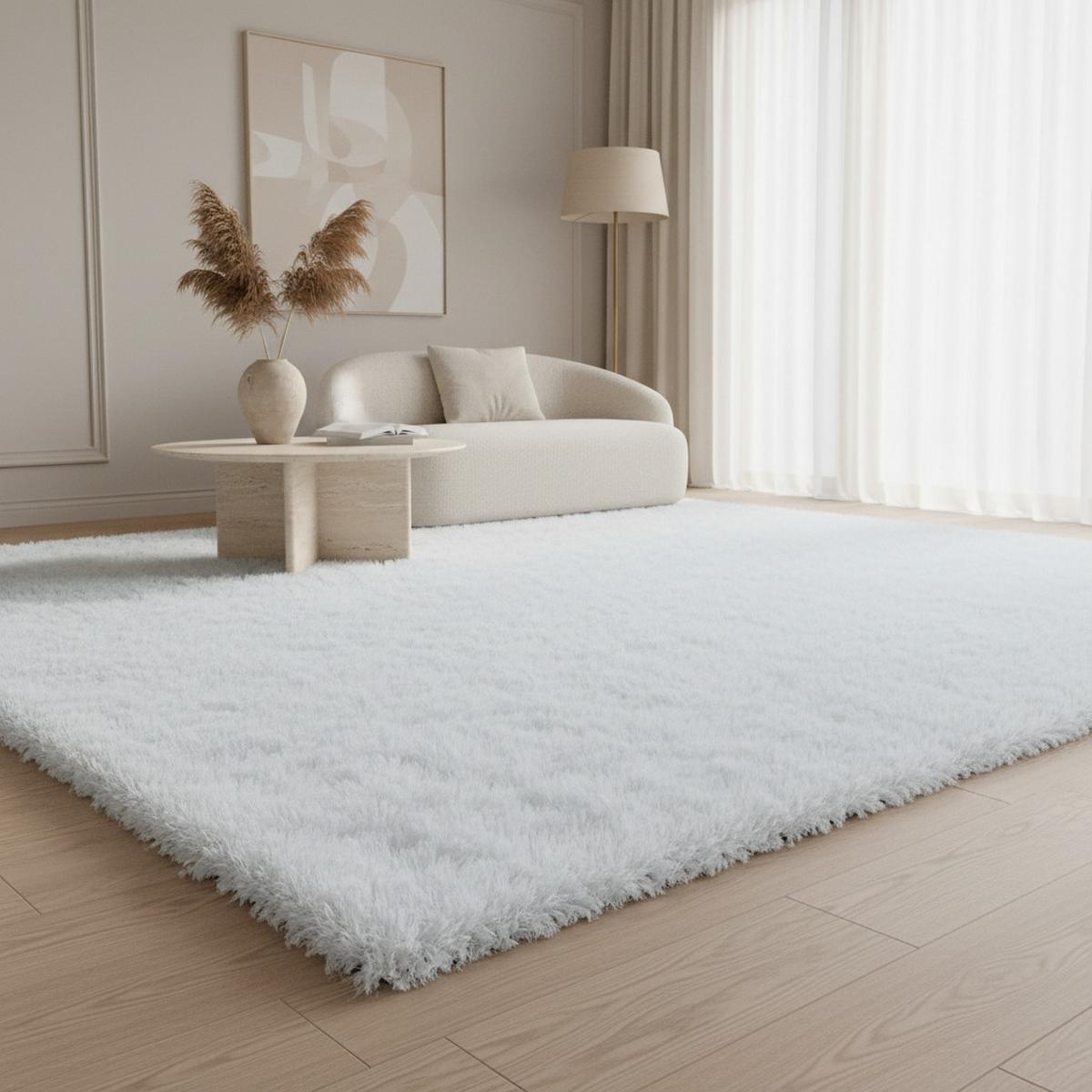TEPPICH Hochflor SPREE in Weiß, einfarbig, 240 x 340 cm - Weiß, Textil (340/240cm) - KADIMA DESIGN