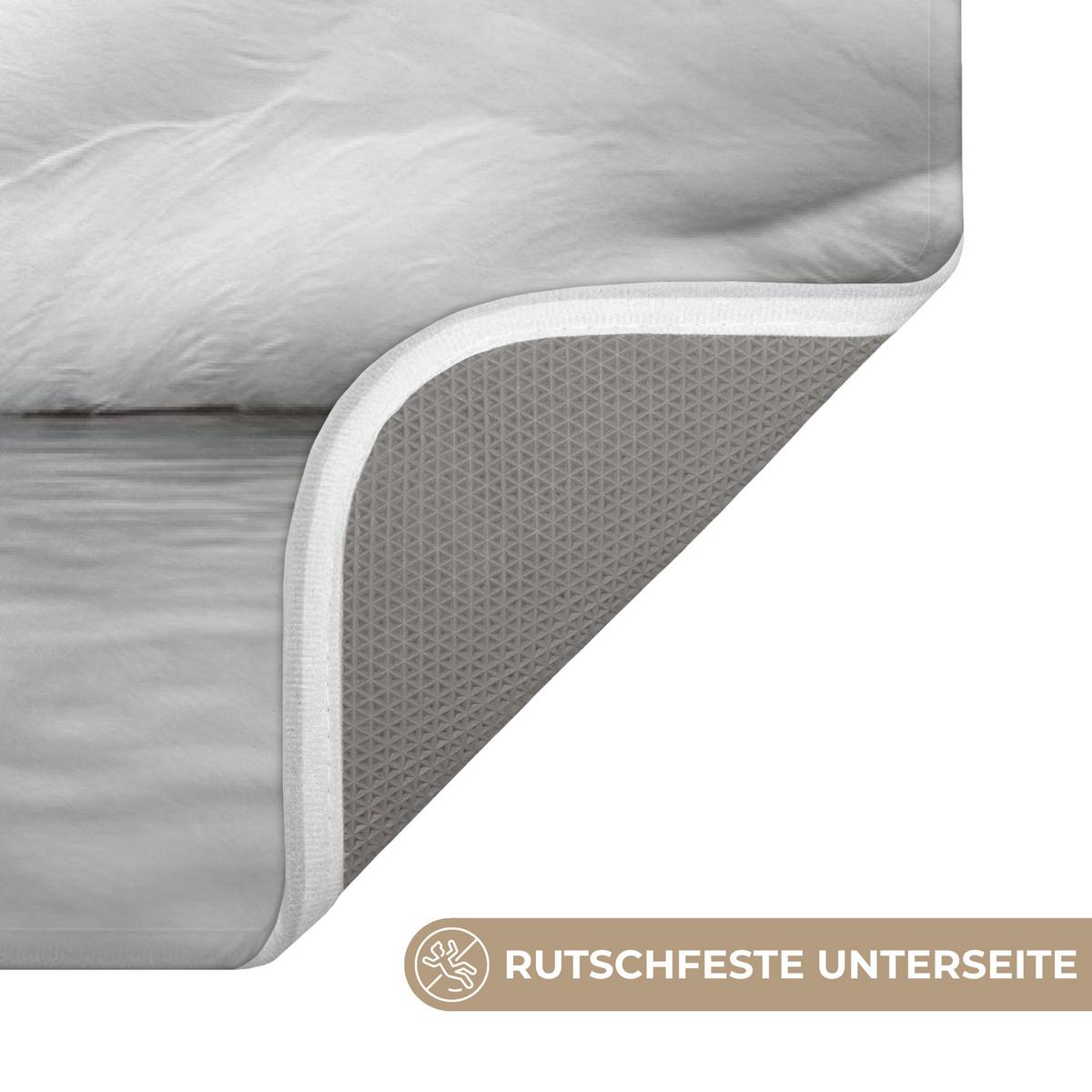 BADEMATTE Schwäne - Herz - Schwarz - Weiß 90x60 cm - Schwarz, Textil (90/60cm) - OnlyWow