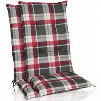 HOCHLEHNERAUFLAGE Sunny RK 120x50x6cm Bordeaux Kariert (2tlg) - Bordeaux, Textil (50/6/120cm) - Beautissu 