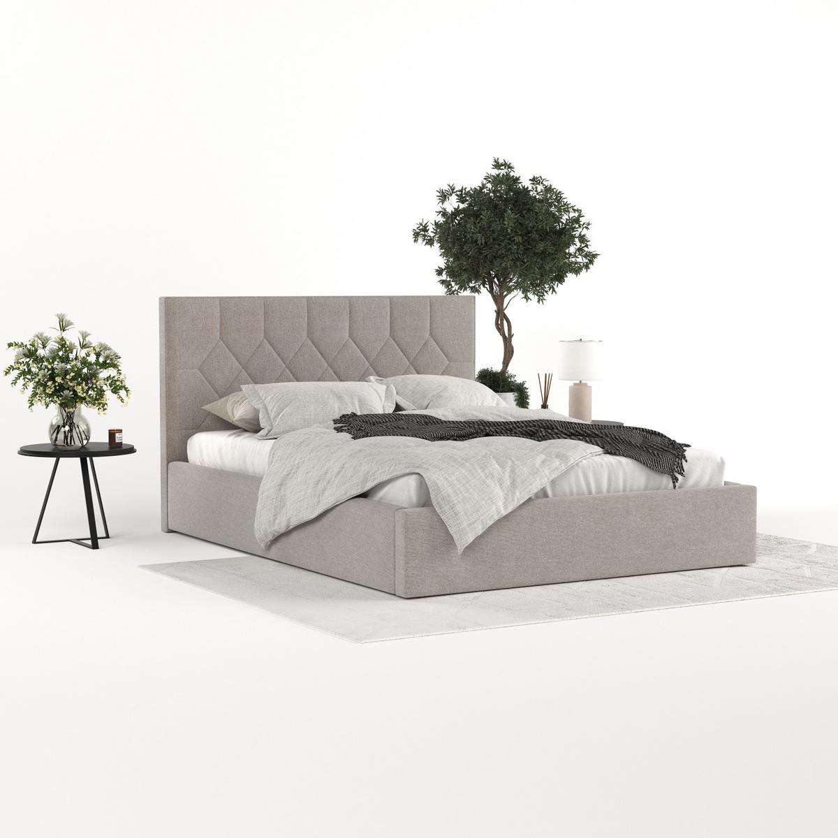 POLSTERBETT Brisa 160/200 cm Beige im Asti Stoff - Beige/Schwarz, Holz/Holzwerkstoff (160/200cm) - AltaBeds