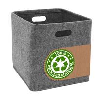AUFBEWAHRUNGKORB FILZ 33/33 , grau - Grau, Kunststoff (33/33/33cm) - Dunedesign