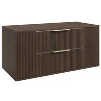 WASCHBECKENUNTERSCHRANK Rimini 2 Schubladen Walnuss Braun - 100 x 46 x 46 cm - Eichefarben/Weiß, Holz (100/46/46cm) - Badplaats