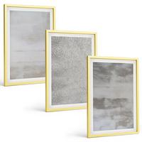 BILDER SET 3er Set - 40x60 cm Goldrahmen - Moderne minimalistische Texturen - Goldfarben, Kunststoff (40/60cm) - TULUP