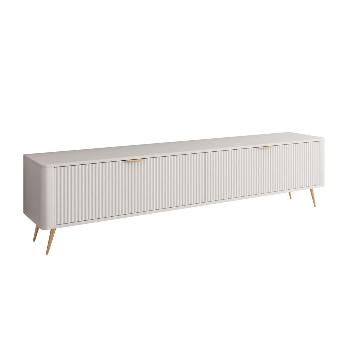 TV-ELEMENT SCARLETT 2D 200 CM AUF BEINEN BEIGE + GOLD - Beige, Holzwerkstoff (200/51/38cm) - Lookway