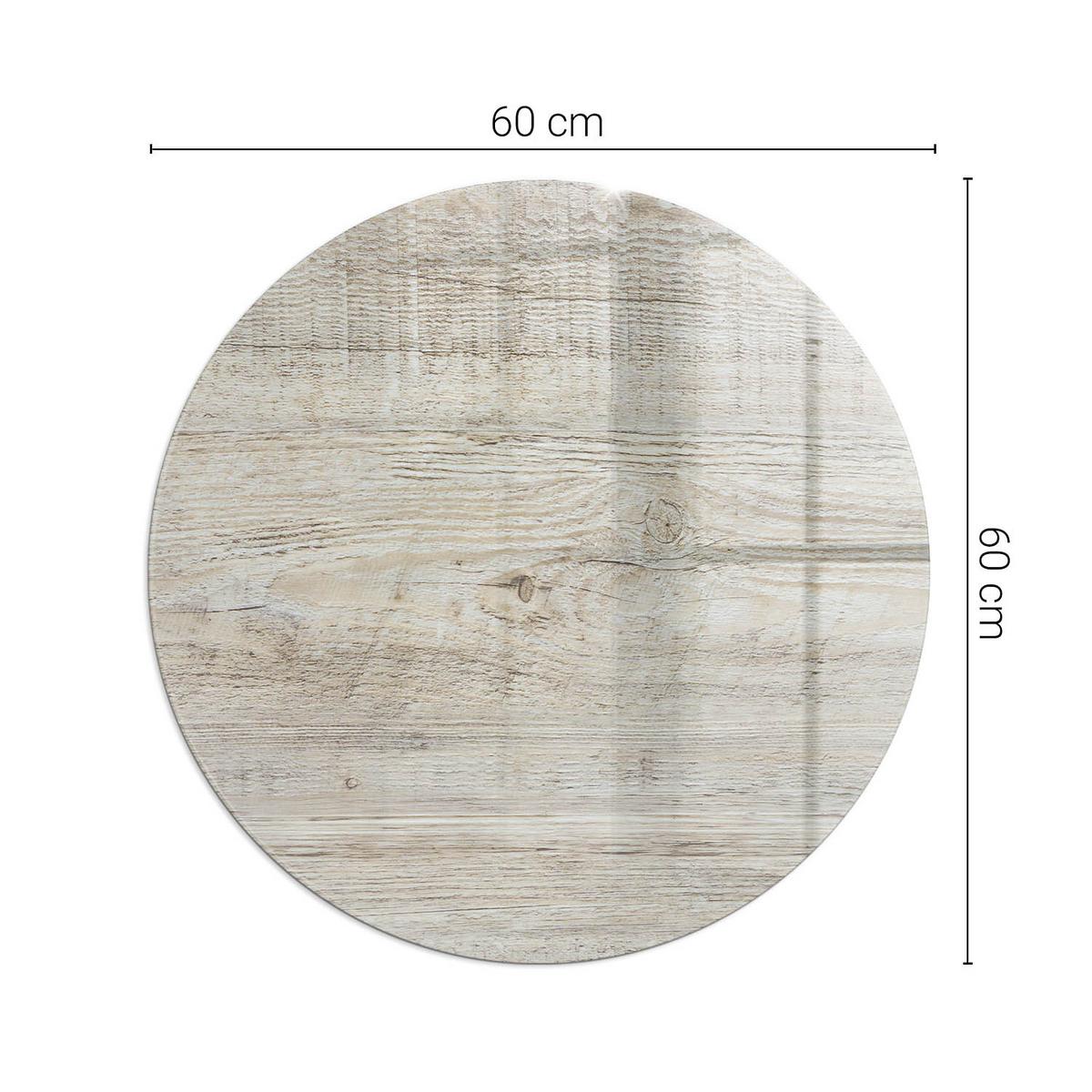 GLASPLATTE für Kamin Ø 60 cm - Beige, Glas (60/60/0.4cm) - TULUP