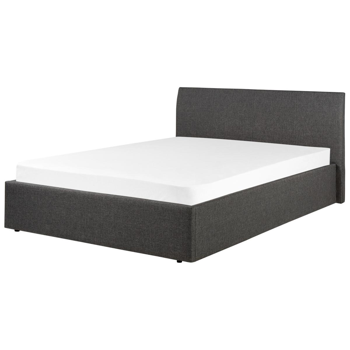 BETT mit Stauraum 140/200 cm Stoff Grau Orbey - Grau, Textil (140/200cm) - Beliani