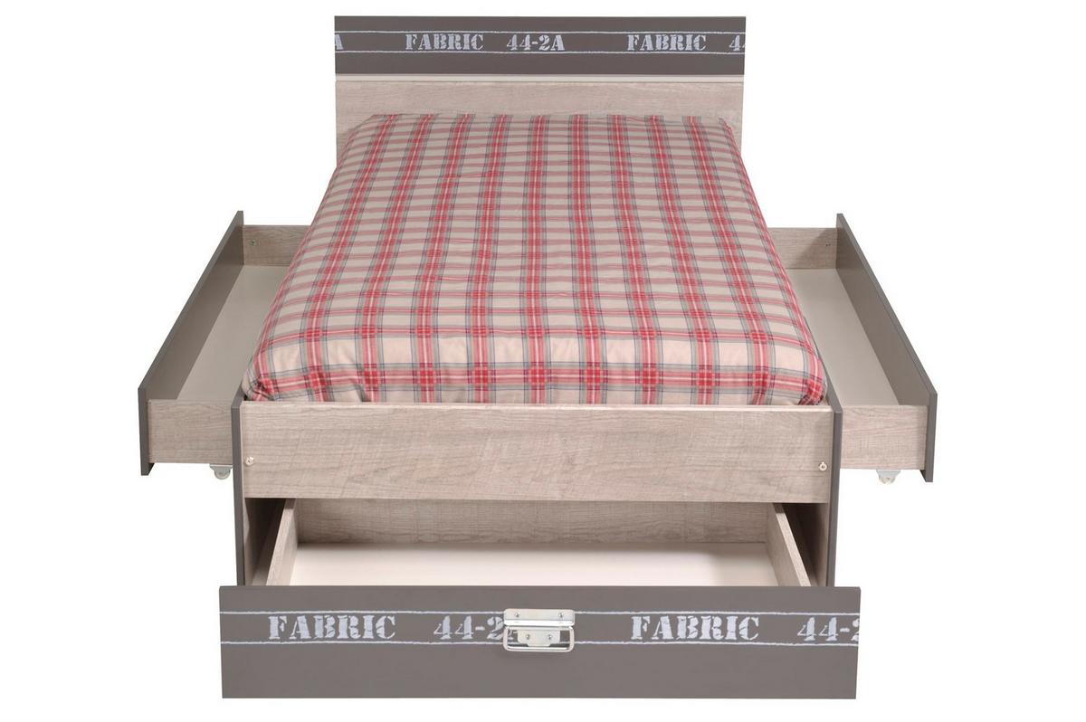 KINDERZIMMER SET Parisot Fabric 4-tlg. Holzdekor Esche/Grau/Print - Eschefarben/Grau, Kunststoff (100/1/200cm) - 58aufmkessel