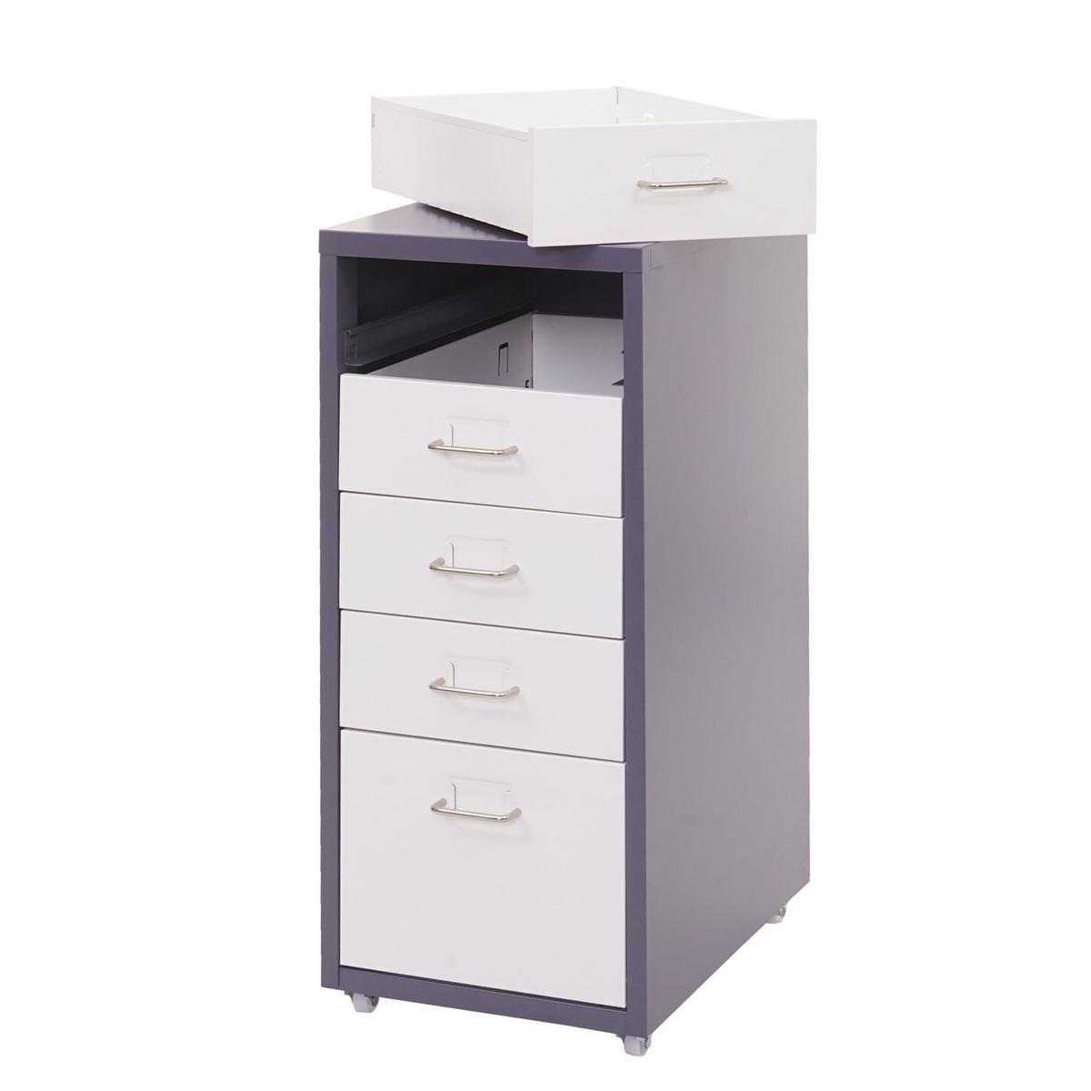 ROLLCONTAINER Anthrazit, Weiß - Anthrazit/Weiß, Metall (28/69/41cm) - MCW