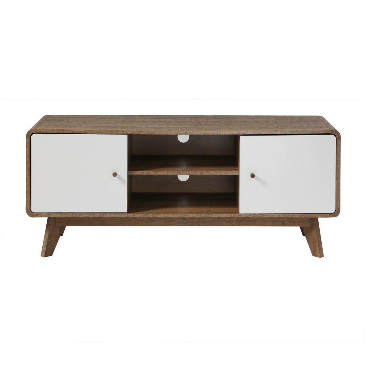 TV-MÖBEL 2 türen und 2 fächer albura 39/53/128,5 cm - Nussbaumfarben, Holzwerkstoff (39/53/46.5cm) - Calicosy