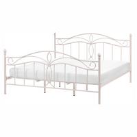 BETT mit Lattenrost 180/200 Stahl Hellbeige Antlia - Beige, Metall (180/200cm) - Beliani