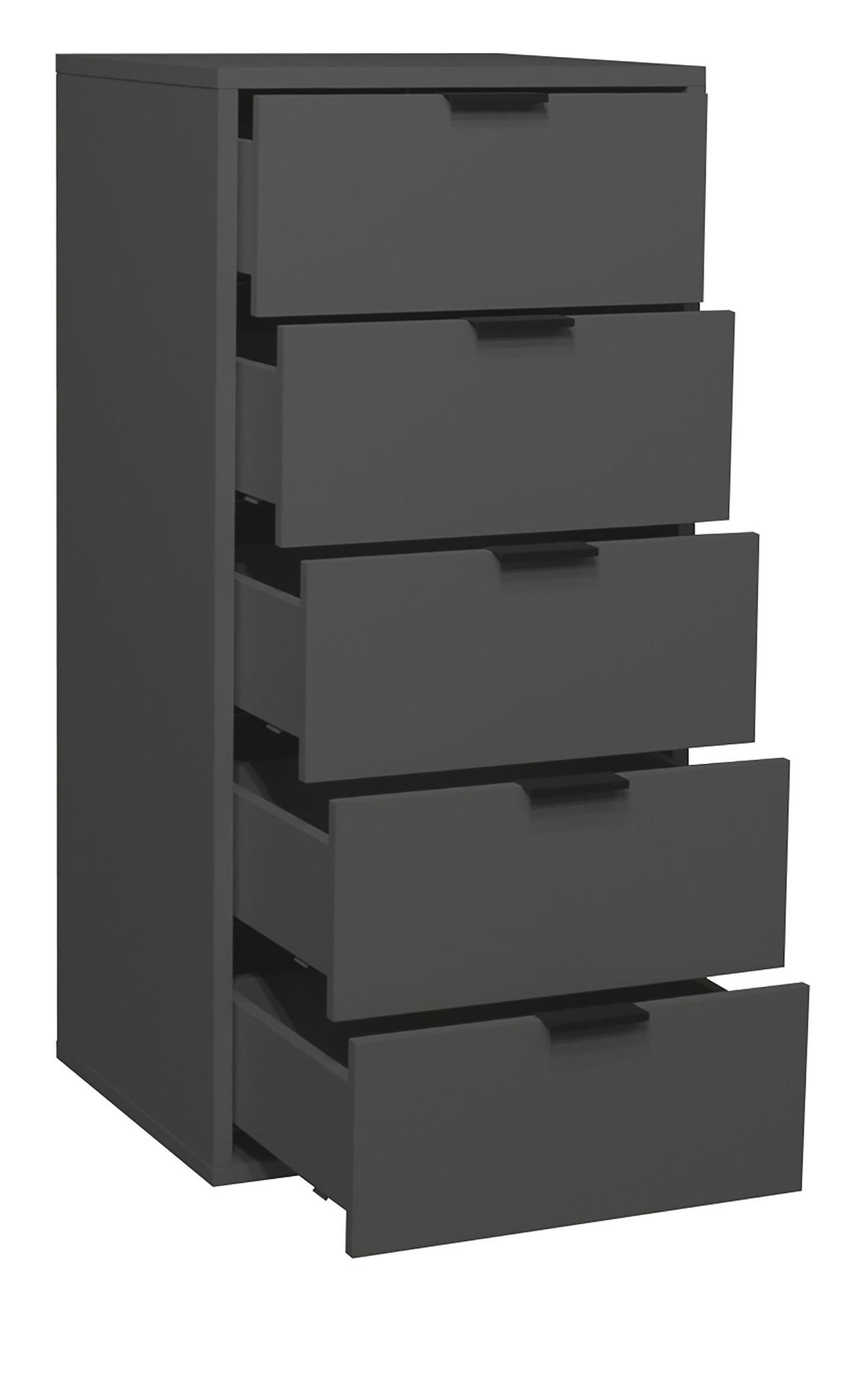 KOMMODE Erna 51x45x108 Anthrazit matt Lack - Anthrazit, Holzwerkstoff (51/108/45cm) - 58aufmkessel