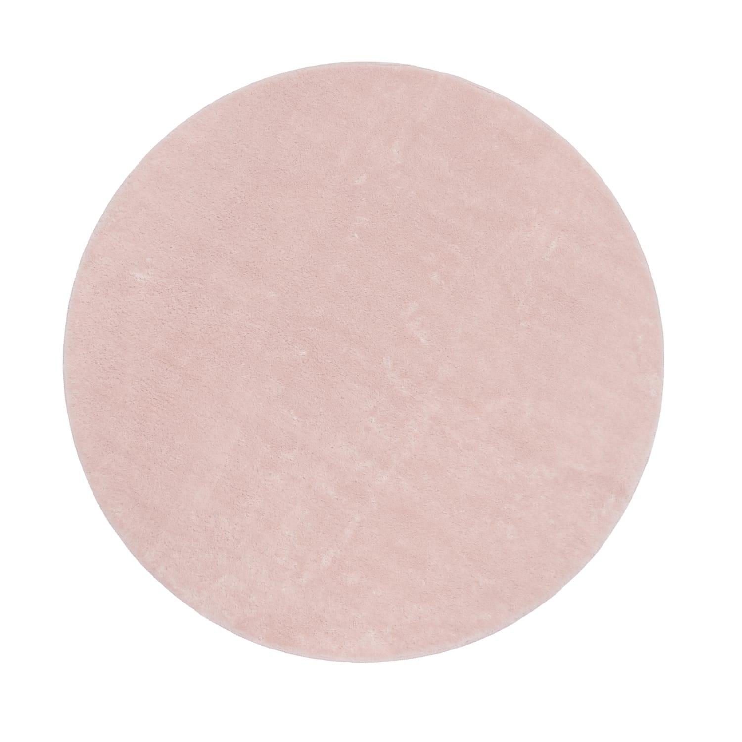 KURZFLORTEPPICH, einfarbig, Hellrosa, Ø 200 cm - Rosa, Textil (200/200cm) - KADIMA DESIGN