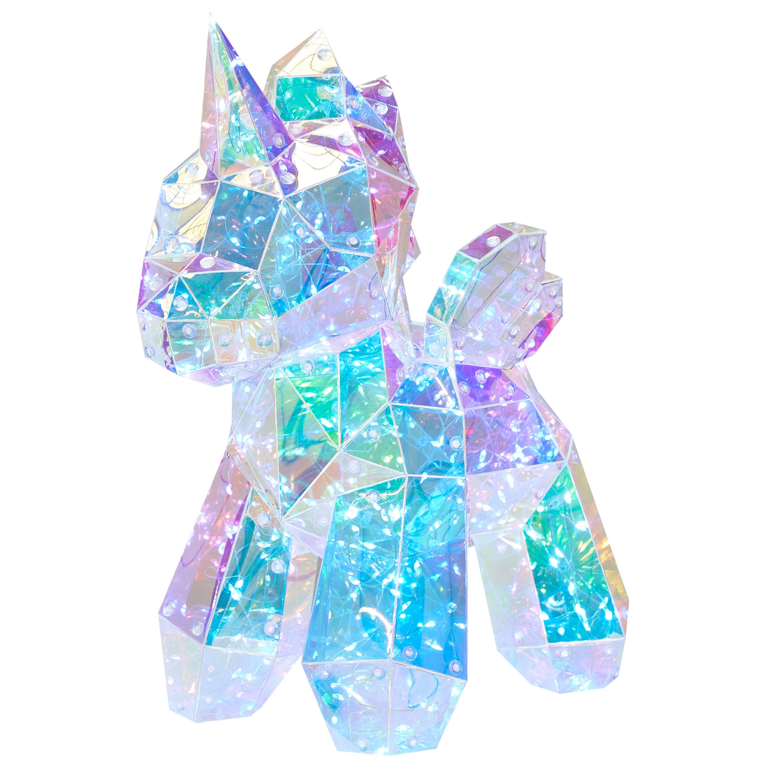 LED-DEKORATION Einhorn Bunt Fornax - Multicolor, Kunststoff (17/17/35cm) - Beliani