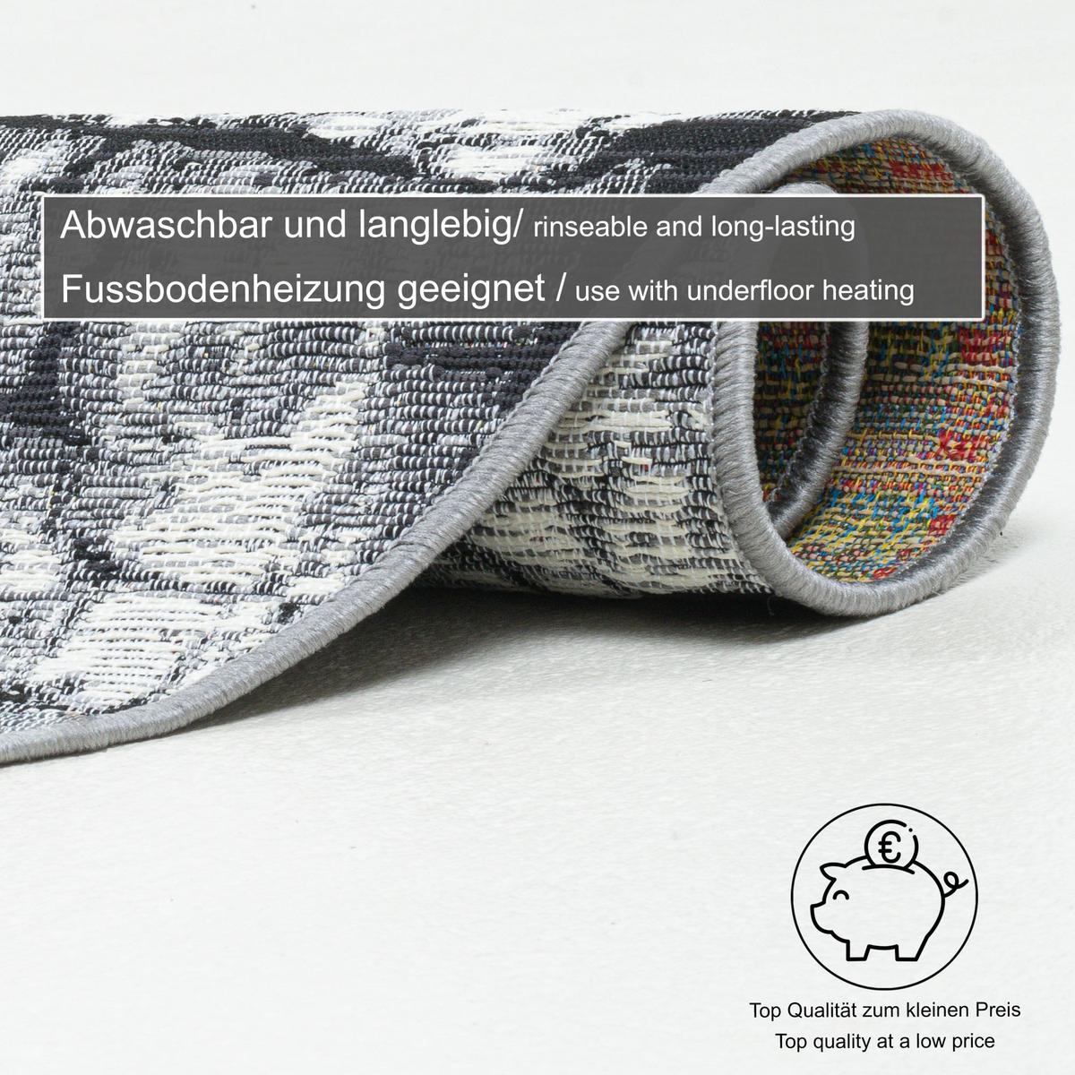OUTDOORTEPPICH Aurora 130x130 cm - Grau, Textil (130/130cm) - Gino Falcone