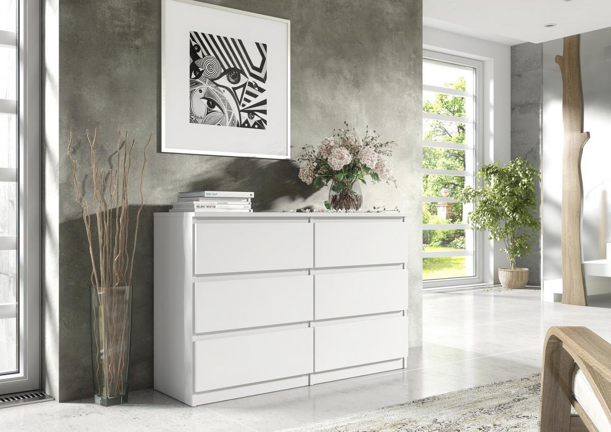 KOMMODE Weiß 139/79/39 - Weiß, Holzwerkstoff (139/79/39cm) - RAUMHIRSCH FURNITURE