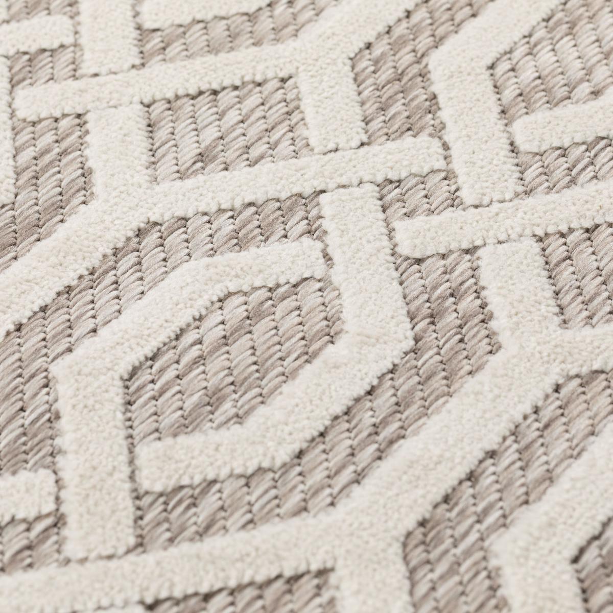 OUTDOORTEPPICH Waschbar STOUR, geometrisch, Grau-Beige, Ø 160 cm - Beige, Textil (160/160cm) - KADIMA DESIGN