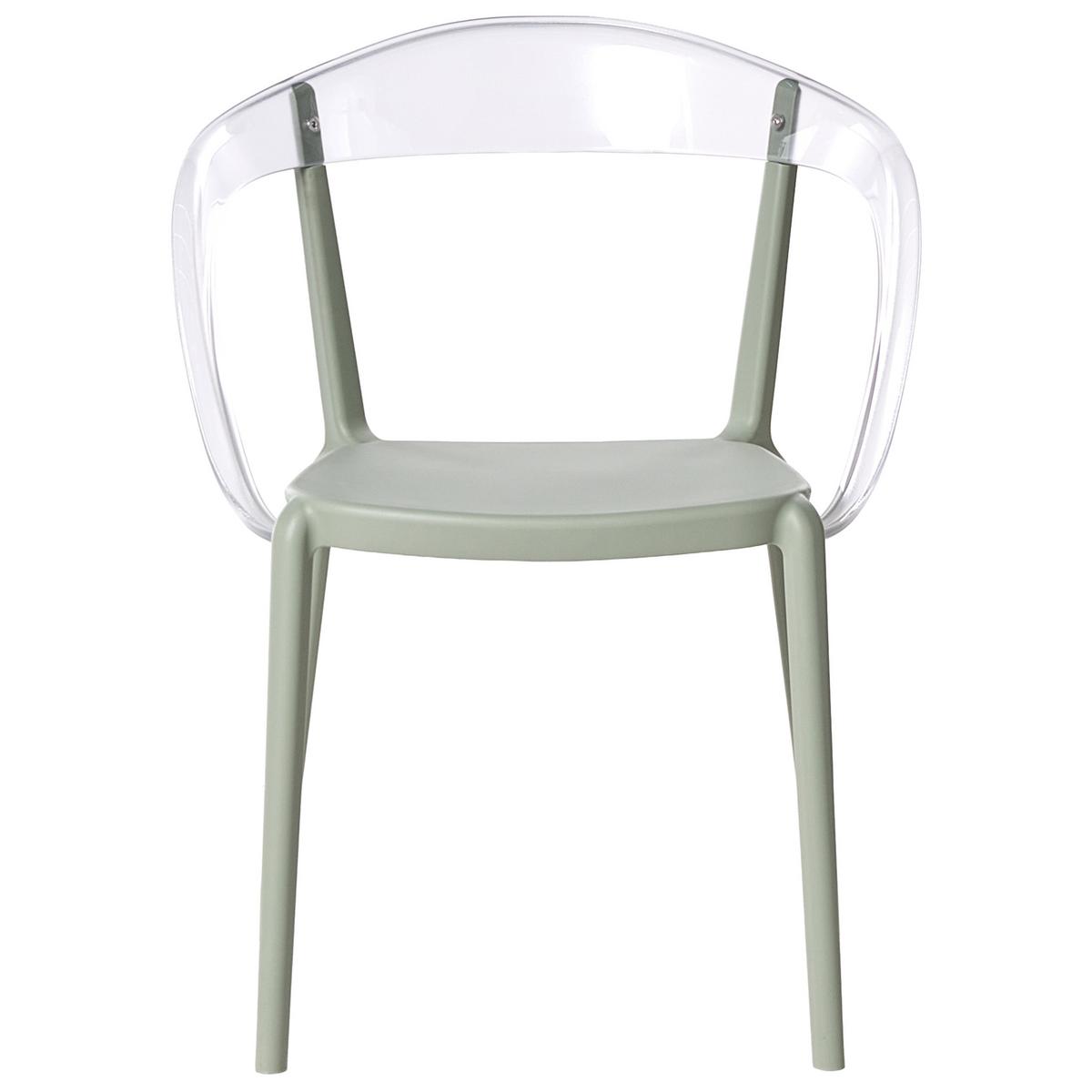 GARTENSTUHL 4er-Set stapelbar Hellgrün Malevizi - Hellgrün, Kunststoff (45/77/45cm) - Beliani