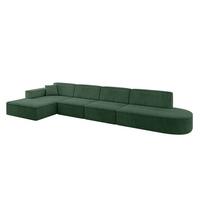 ECKSOFA Ottomane Links IREA-L3-v4 - 412x165x77 cm Grün - Currygelb, Holzwerkstoff/Textil (412/165cm) - ALTDECOR
