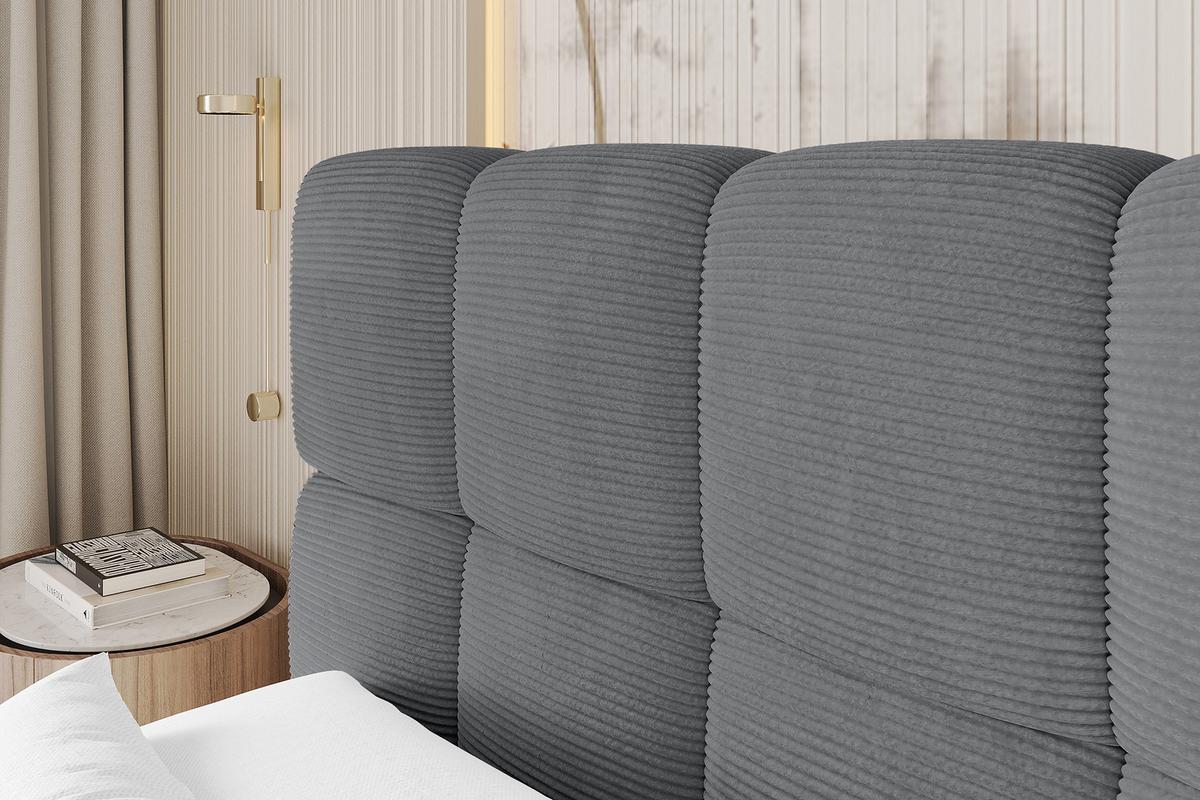 BOXBETT - AURI-H4 - 140x200 Dunkelgrau Cord - Graphitfarben, Holzwerkstoff (140/200cm) - ALTDECOR