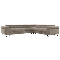 ECKSOFA NORDEN L - Hellbraun Cord - Links Seite - Hellbraun/Schwarz, Textil/Metall (269/329cm) - MKS