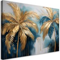 WANDBILD goldene palmen abstrakt - Goldfarben, Textil (60/40cm) - Feeby