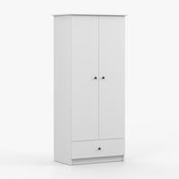 DREHTÜRENSCHRANK 85,5/193/53 cm 2-türig Olaf I Weiß + anthrazit Griffe - Anthrazit/Weiß, Holzwerkstoff/Metall (85.5/193/53cm) - imoebel24