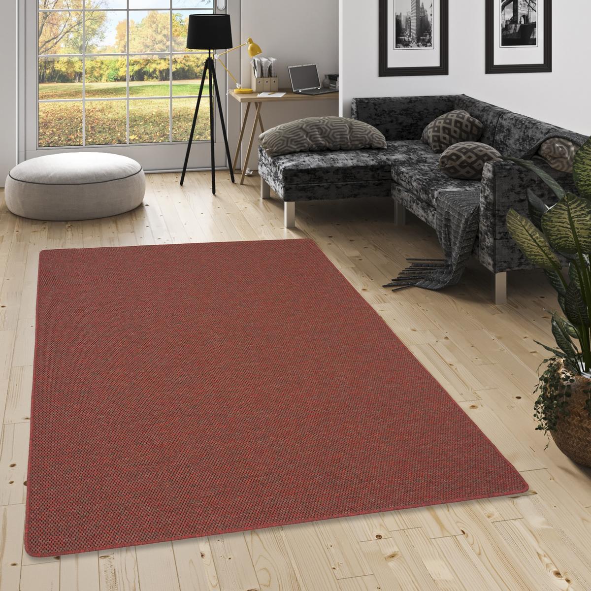 FLACHGEWEBE NATUR TEPPICH BENTZON - Rot, Textil (160/240cm) - Snapstyle