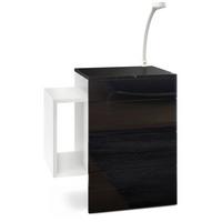 NACHTTISCH Queens Front in Schwarz Hochglanz - Schwarz Hochglanz, Holzwerkstoff (60/63/36cm) - Vladon