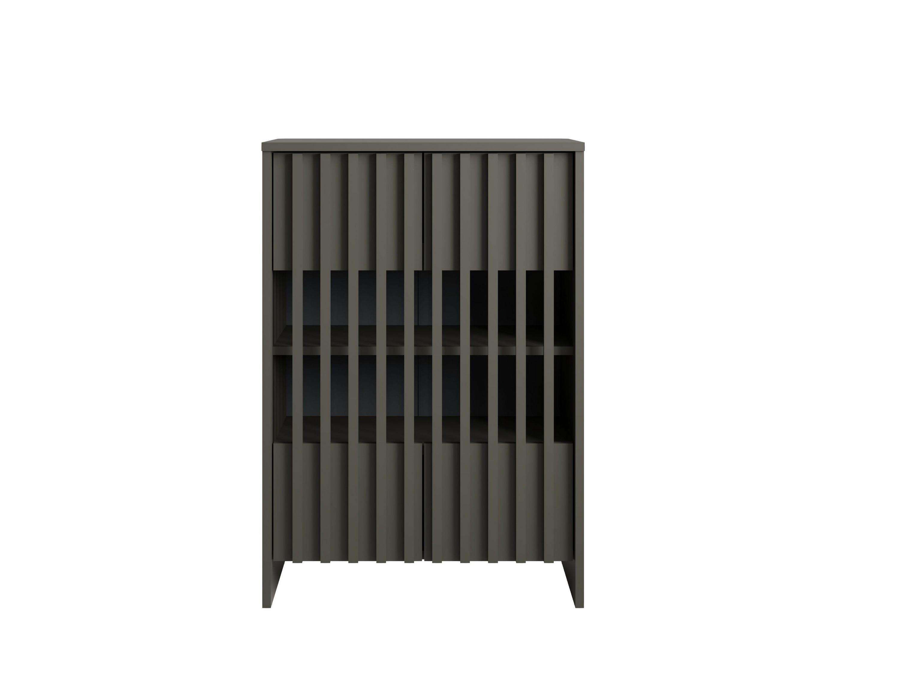 KOMMODE ZEPHYR 60/87/34cm mit Schubladen 2 Türen Graphitfarben - Graphitfarben, Holzwerkstoff (60/87/34cm) - MASSENO