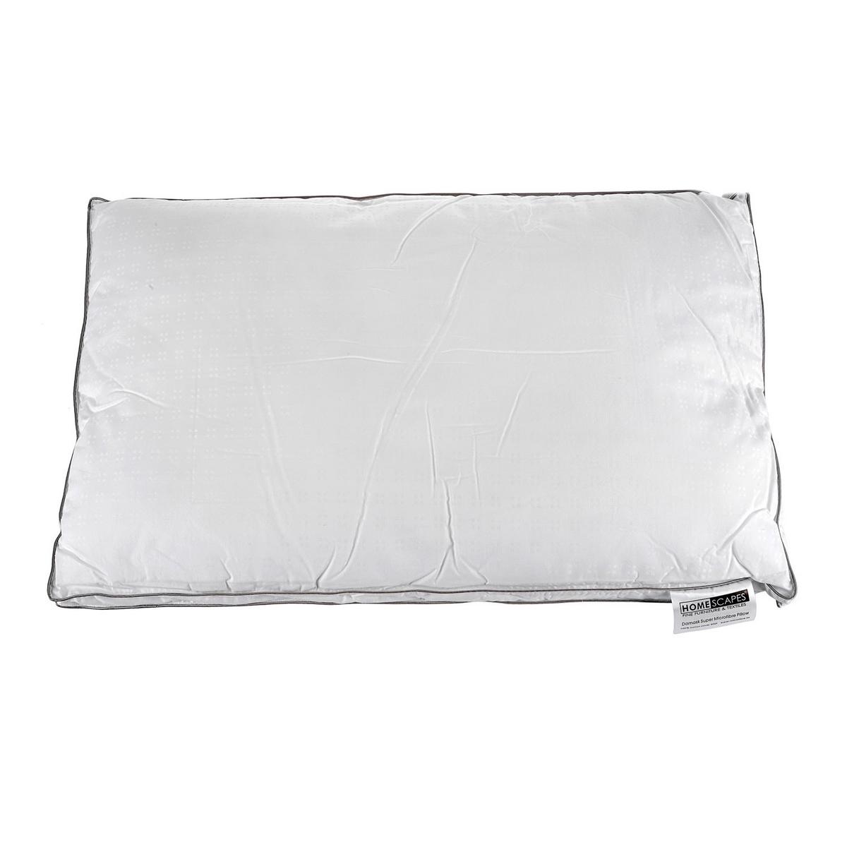 KOPFKISSEN Damast 48/74 cm, Super-Mikrofaser - Weiß, Textil (48/74cm) - Homescapes