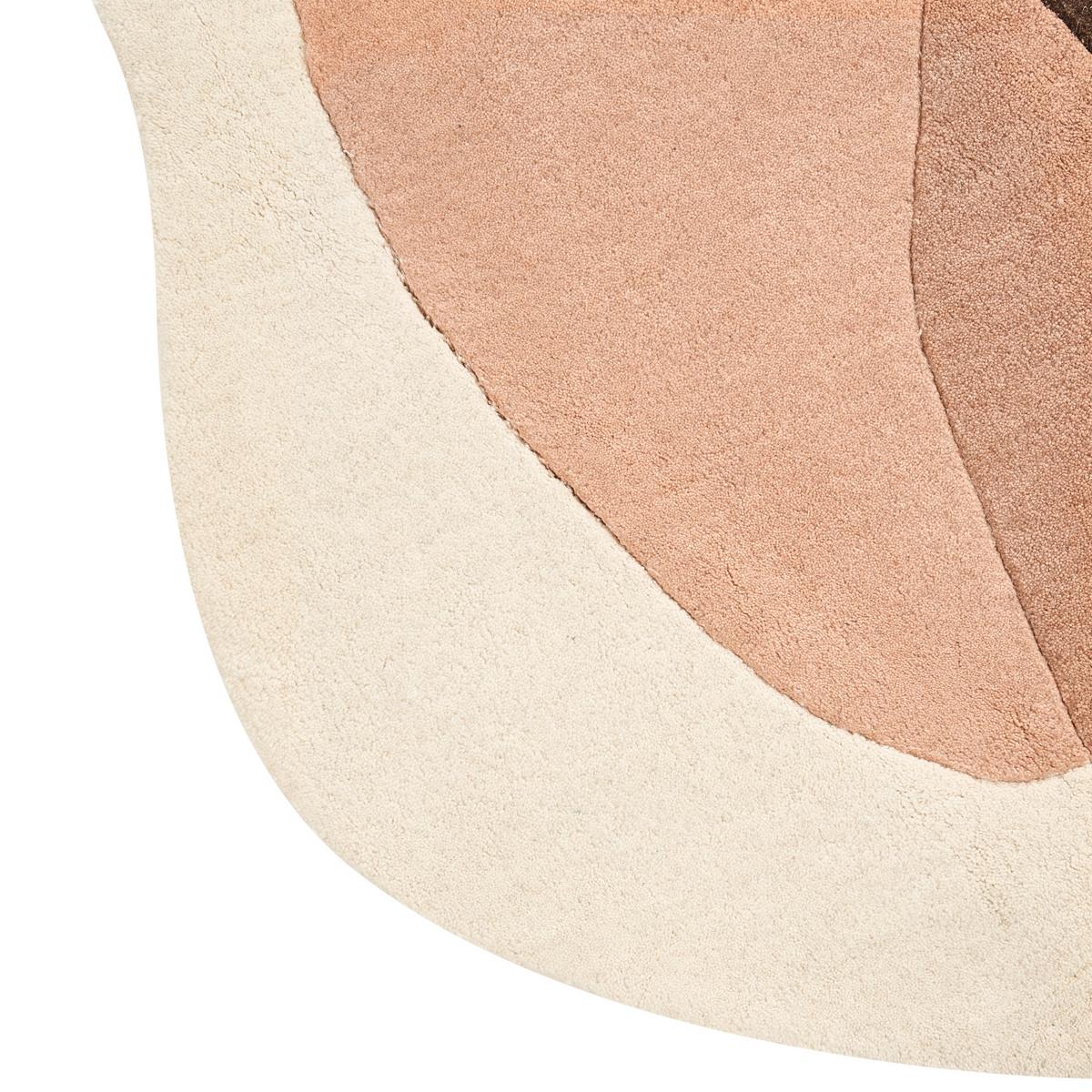 TEPPICH Braun 140 cm Wolle Sinjuwi - Braun, Textil (140/140cm) - Beliani