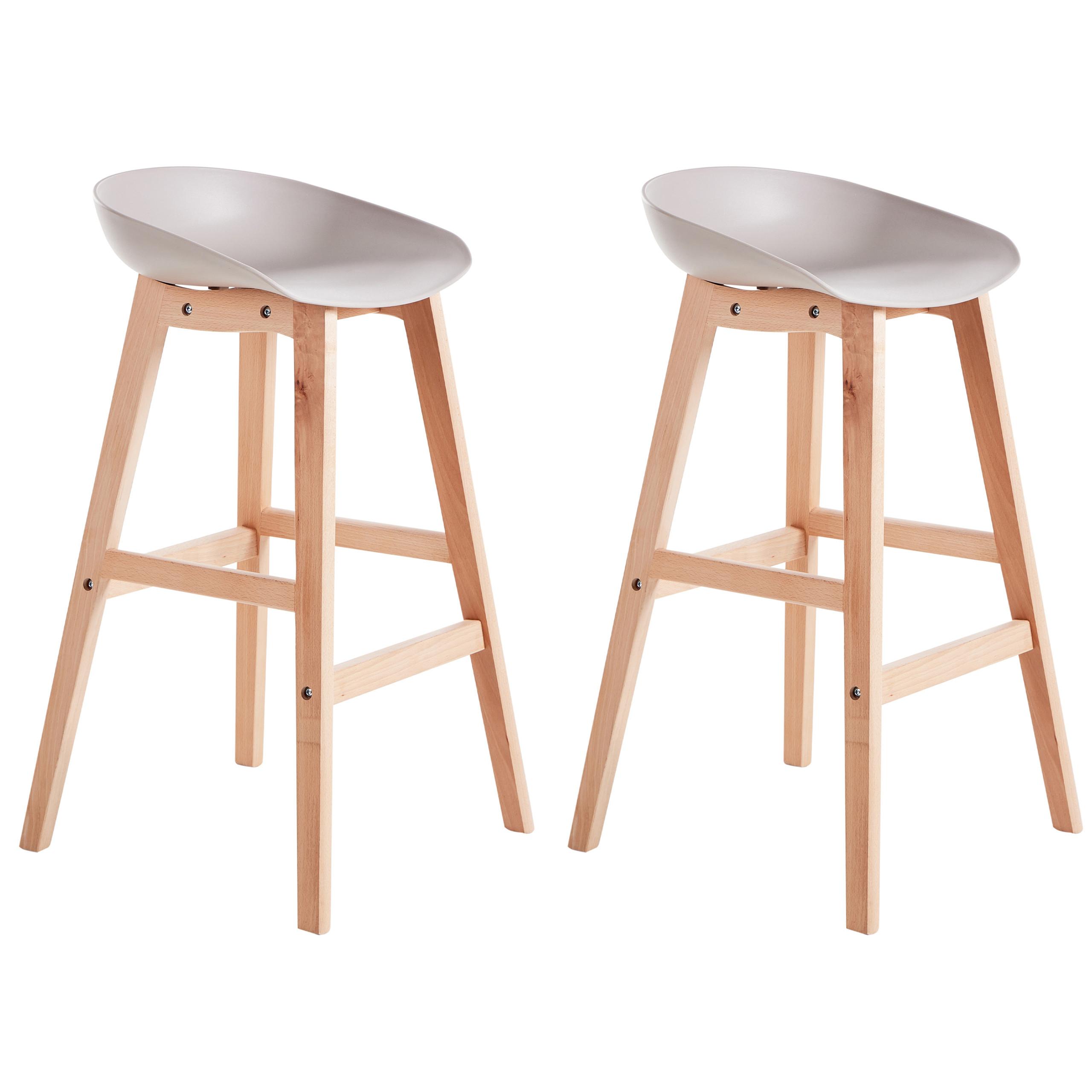 BARSTUHL 2er-Set TaupeMicco - Taupe, Kunststoff (42/85/46cm) - Beliani
