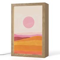 TISCHLEUCHTE Hügel - Orange - Sonne - Abstrakt 20x30 cm - Chromfarben, Holzwerkstoff (8/20/30cm) - OnlyWow