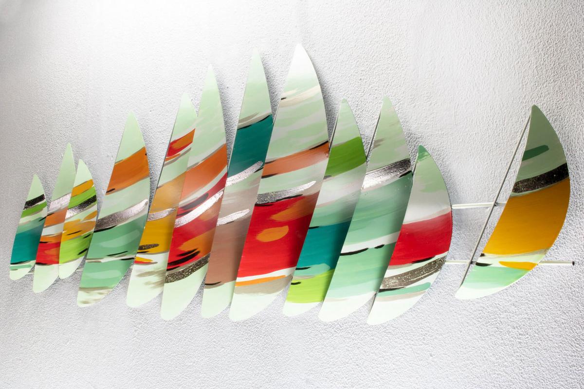 WANDDEKO Bunt 150/50 cm - Multicolor, Metall (2.2/50/6cm) - KUNSTLOFT