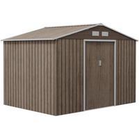GERÄTEHAUS mit Pultdach, 4,9 m² - Braun, Metall (195/192/277cm) - Outsunny