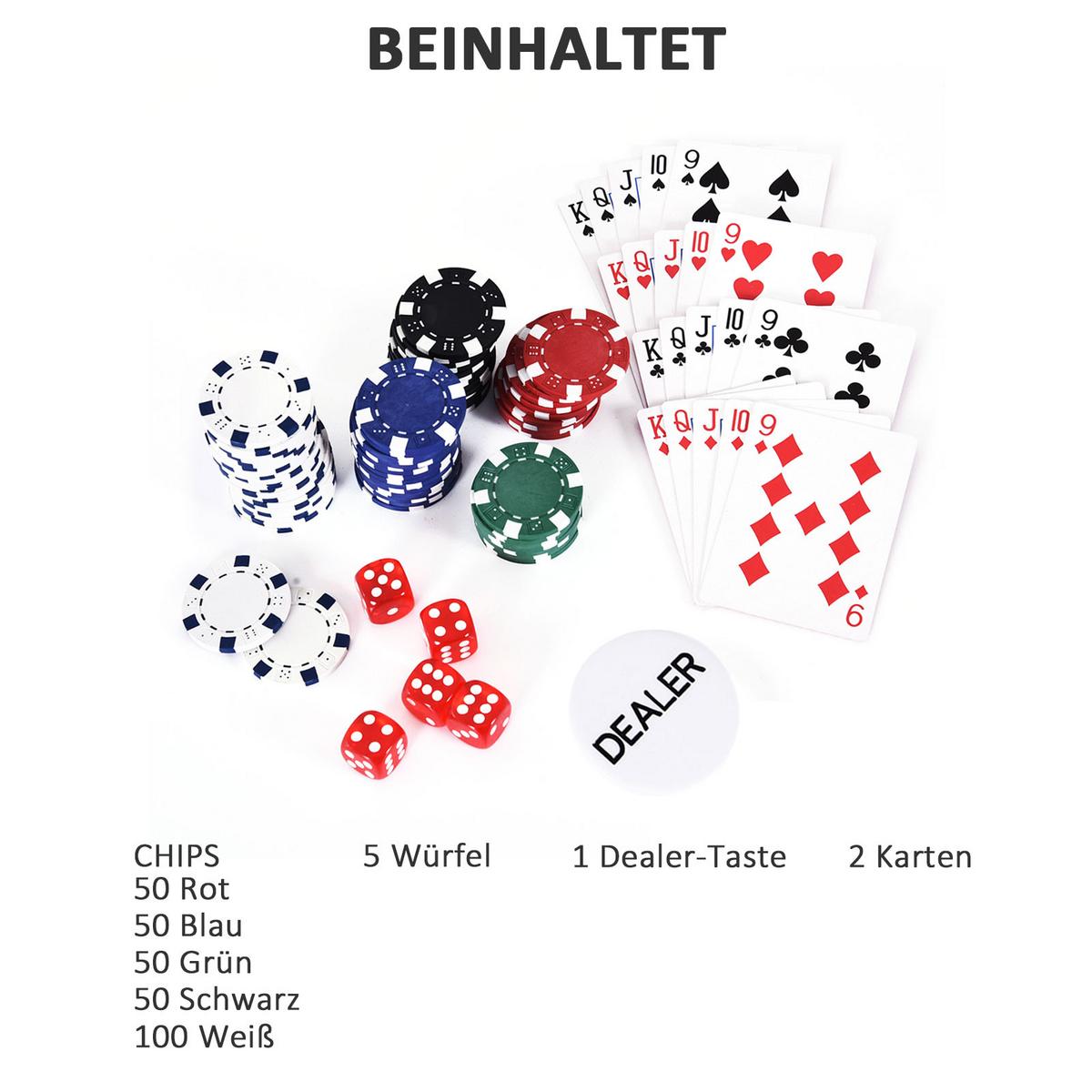 POKERKOFFER Kunststoff Aluminium Mehrfarbig - Multicolor, Kunststoff (20.5/38cm) - HOMCOM