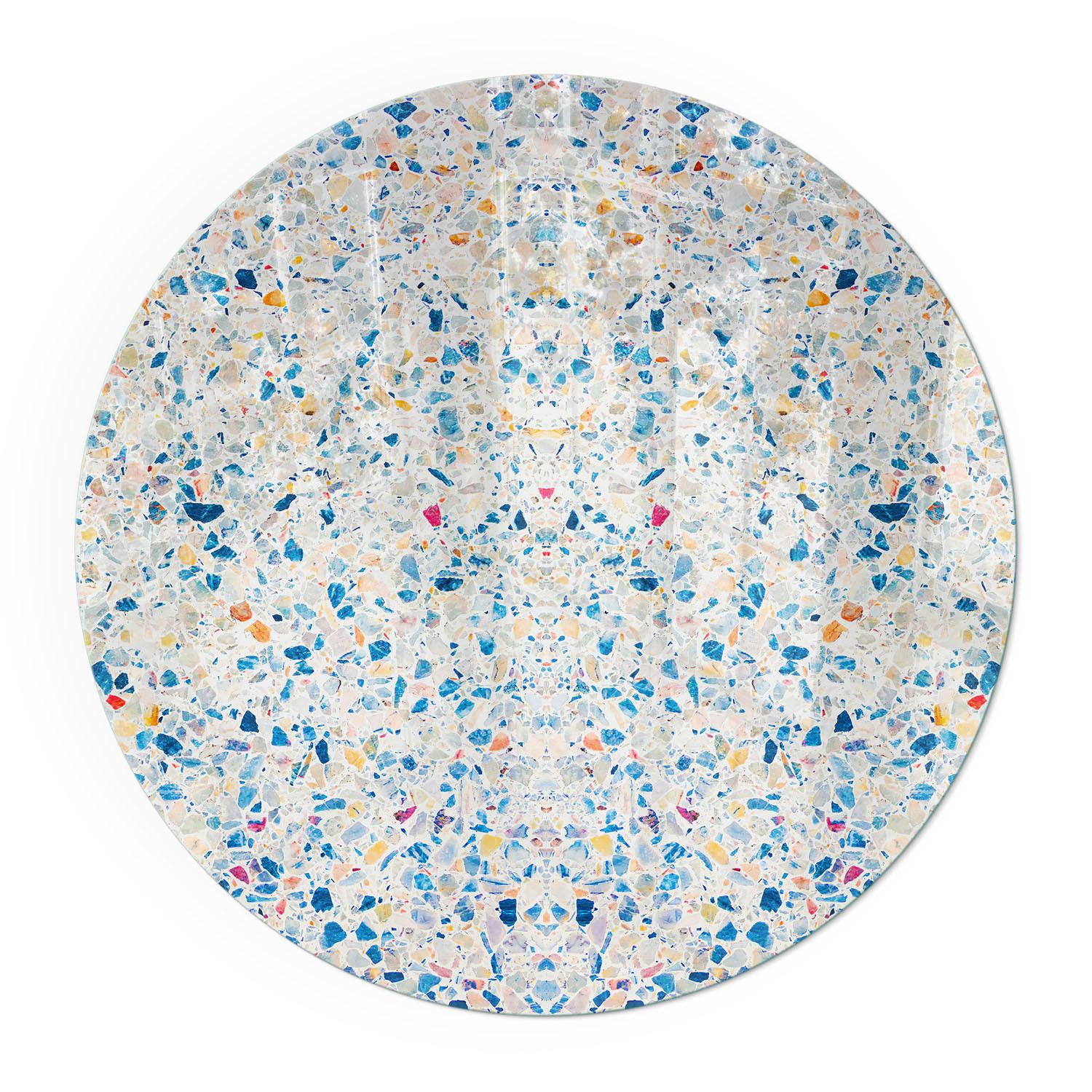 GLASPLATTE für Kamin Ø 90 cm - Weiß, Glas (90/90/0.4cm) - TULUP