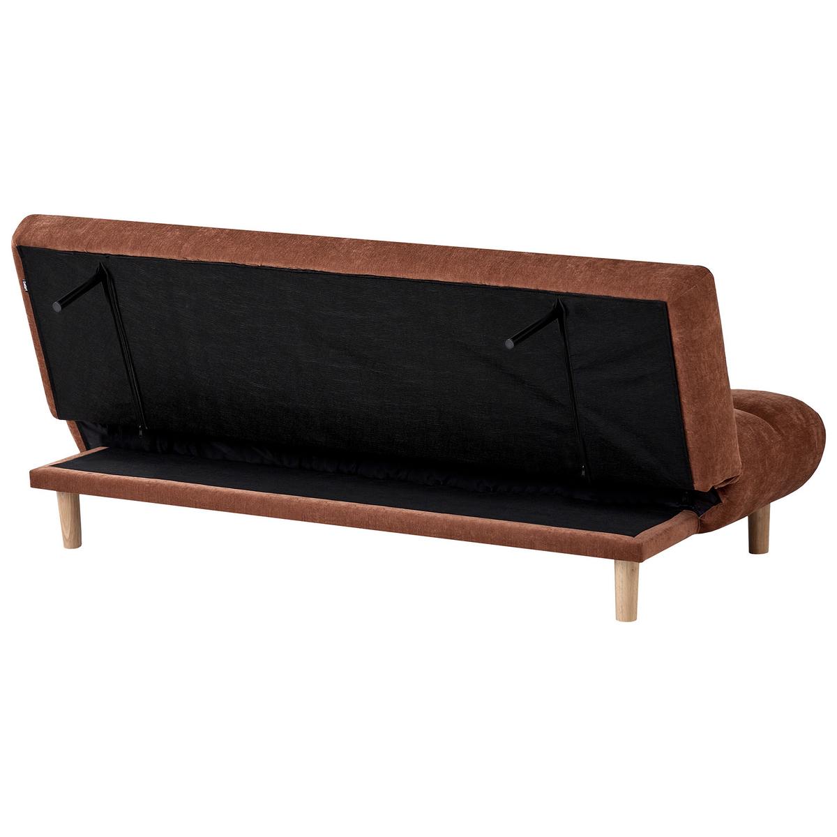 SCHLAFSOFA 2-Sitzer Stoff Goldbraun Risor - Goldfarben/Braun, Textil (190/83/90cm) - Beliani
