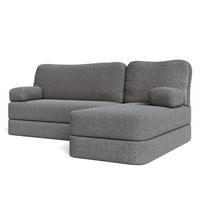 ECKSOFA SABI modulares Boneless Sofa mit Schlaffunktion Grau Boucle-Stoff - Grau, Textil (200/120cm) - MASSENO