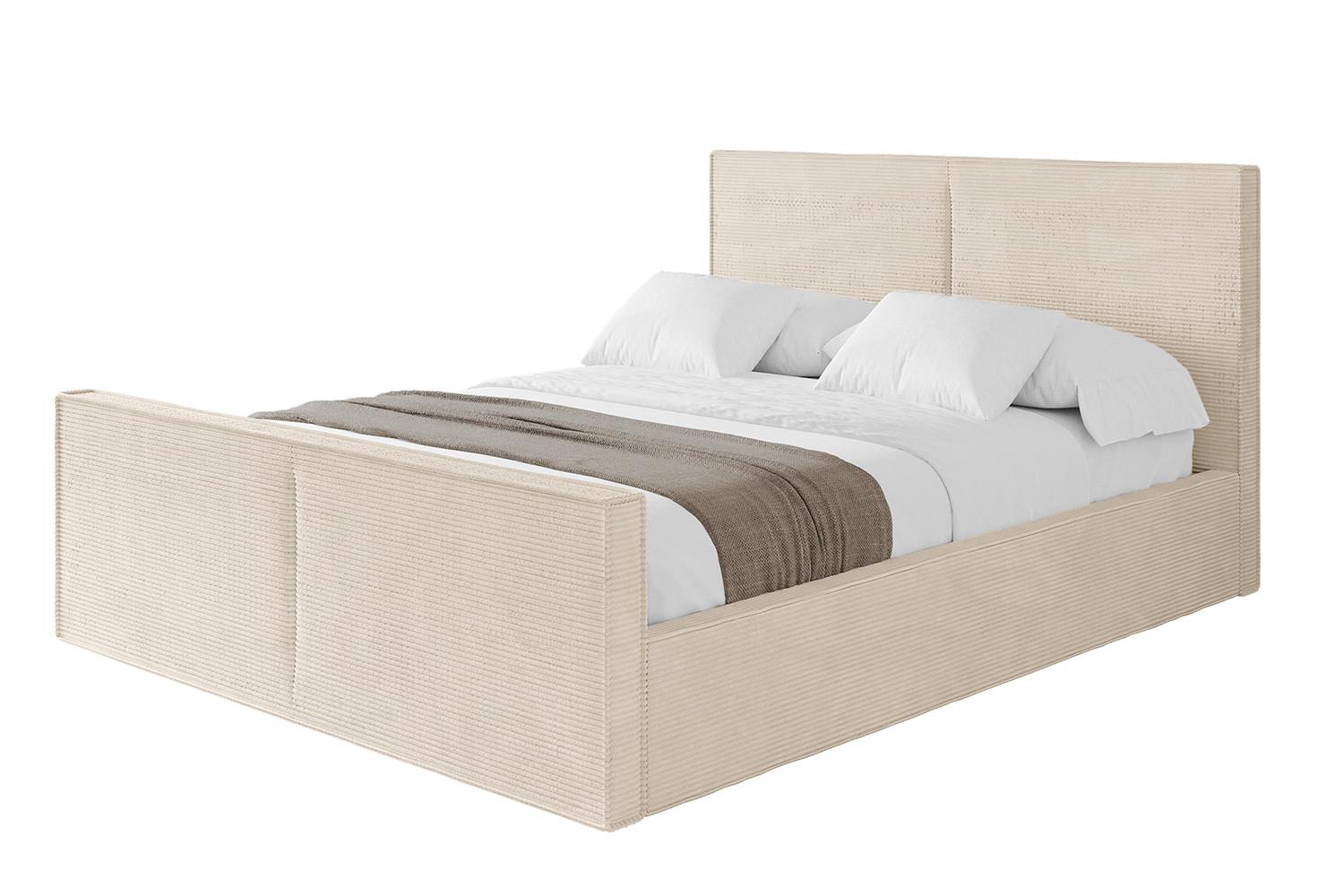 POLSTERBETT mit Bettkasten, Fußteil und Lattenrost, Boxbett ohne Matratze - EMMI-Z 180x200 Beige - Creme, Holzwerkstoff/Textil (180/200cm) - ALTDECOR