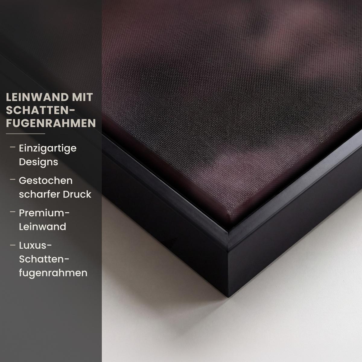 LEINWAND Bilder mit Rahmen - Schottischer Hochländer - Frühling - Hochland - 90x140 - Hellrosa, Textil (90/140cm) - MuchoWow
