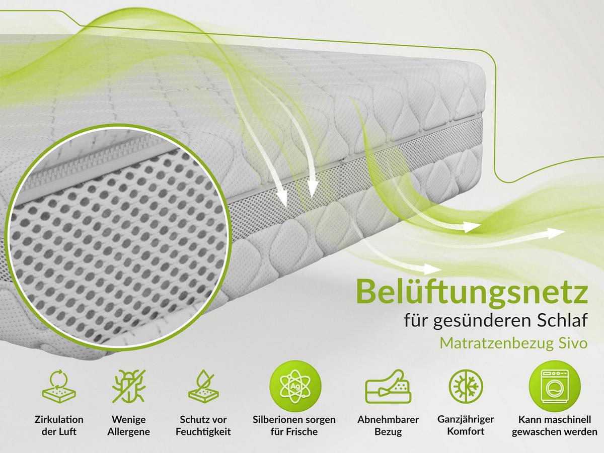 FEDERKERNMATRATZE NOVA - 140/200 - H3/H4 - Sivo - Weiß, Textil (140/200cm) - MKS