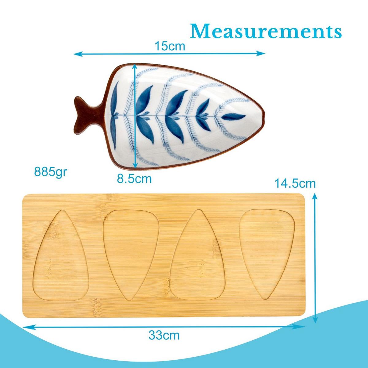 DIP SNACK SCHALEN SET aus Keramik(4er-Set) - Weiß, Keramik (33.6/15/18cm) - Intirilife