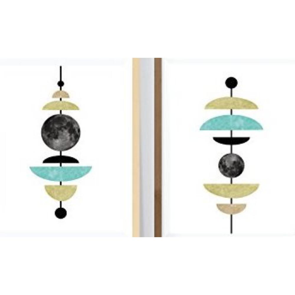 POSTER Set Mit 2 Geometrisch Weltraum A4 Rahmenlos - Klar, Papier (29.7/5/21cm) - Nacnic