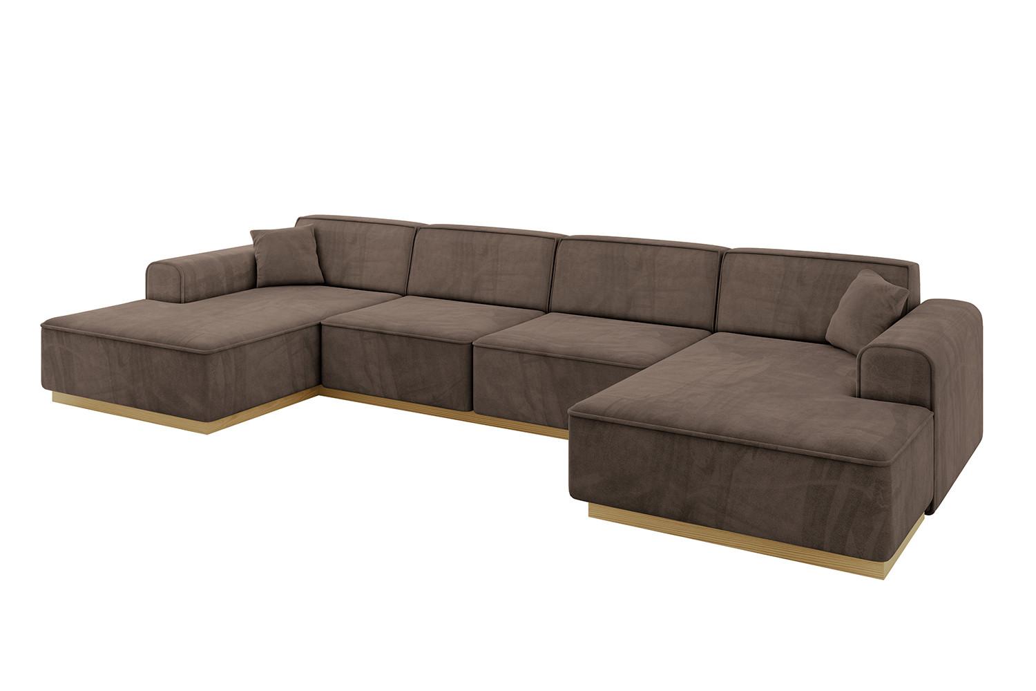 WOHNLANDSCHAFT IREA-U2-v2 - 386x165x80 cm Braun - Braun, Holzwerkstoff/Textil (386/80/165cm) - ALTDECOR