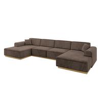 WOHNLANDSCHAFT IREA-U2-v2 - 386x165x80 cm Braun - Braun, Holzwerkstoff/Textil (386/80/165cm) - ALTDECOR