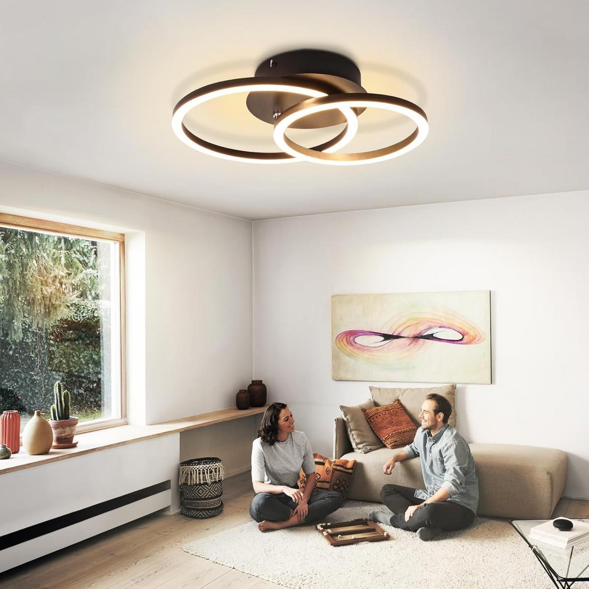 LED-DECKENLEUCHTE Schwarzgast 25/7.4/34.4 cm - Schwarz, Kunststoff (34.4/25/7.4cm) - ZMH