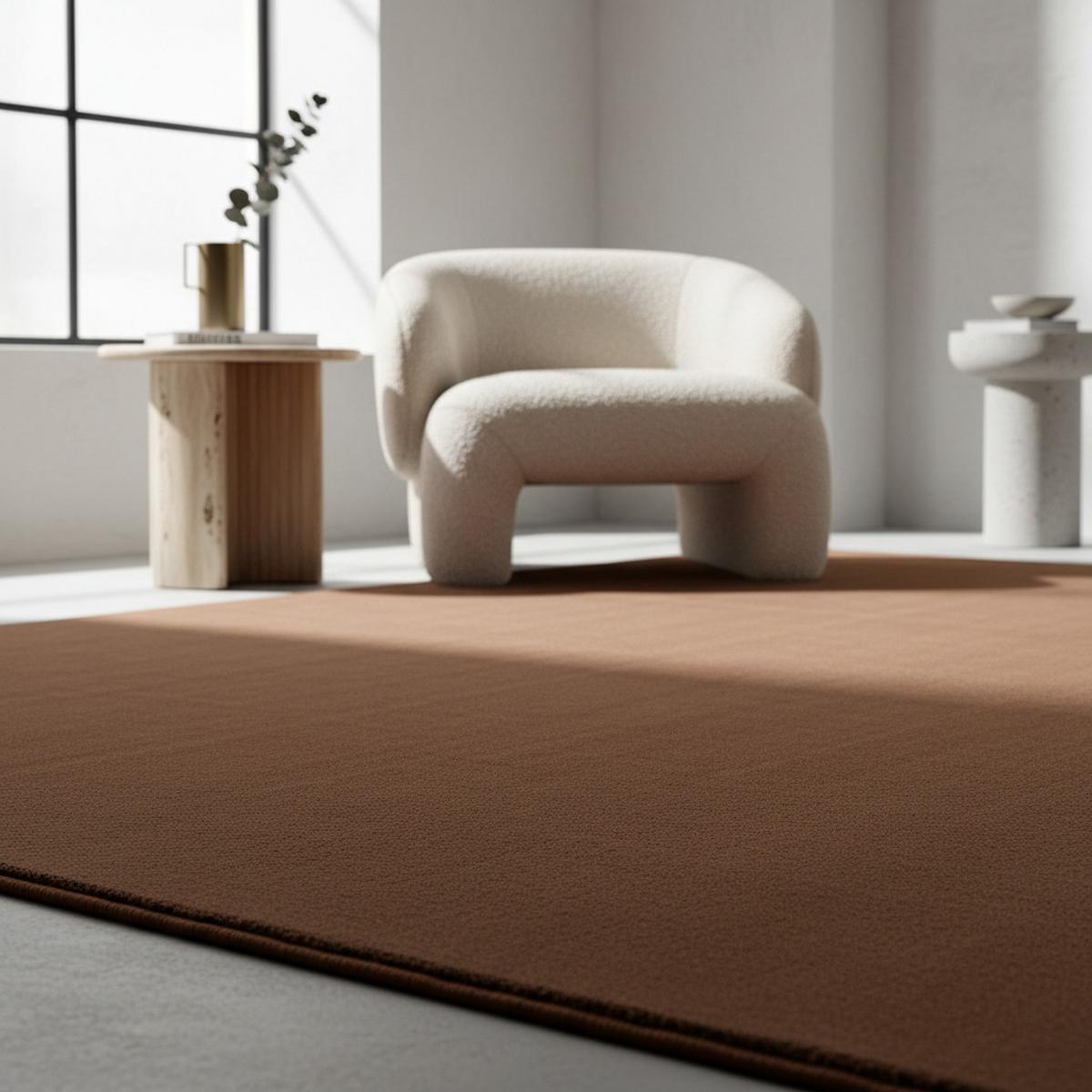 TEPPICH Kurzflor Waschbar LECH in Braun, einfarbig, 80 x 150 cm - Braun, Textil (150/80cm) - KADIMA DESIGN