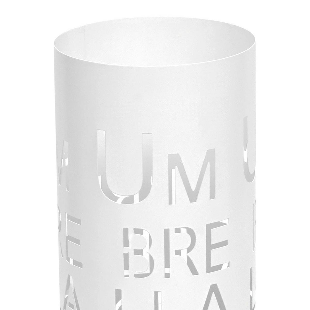 SCHIRMSTÄNDER SCHRIFT WEIß Weiß - Weiß, Metall (22/55/22cm) - MCW